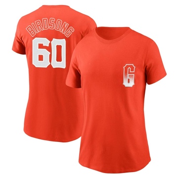 Women's San Francisco Giants Hayden Birdsong ＃60 City Connect Name & Number T-Shirt - Orange