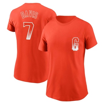 Women's San Francisco Giants J.D. Davis ＃7 City Connect Name & Number T-Shirt - Orange