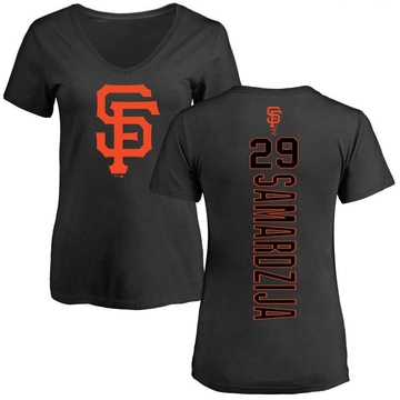 Women's San Francisco Giants Jeff Samardzija ＃29 Backer Slim Fit T-Shirt - Black