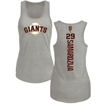 Women's San Francisco Giants Jeff Samardzija ＃29 Backer Tank Top Ash