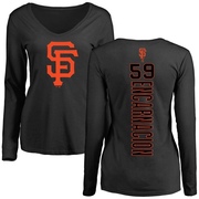 Women's San Francisco Giants Jerar Encarnacion ＃59 Backer Slim Fit Long Sleeve T-Shirt - Black