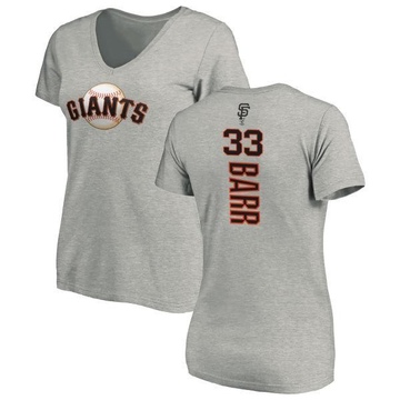 Women's San Francisco Giants Jim Barr ＃33 Backer Slim Fit T-Shirt Ash