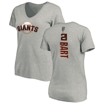 Women's San Francisco Giants Joey Bart ＃21 Backer Slim Fit T-Shirt Ash