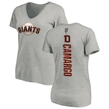 Women's San Francisco Giants Johan Camargo ＃10 Backer Slim Fit T-Shirt Ash