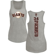 Women's San Francisco Giants John D'acquisto ＃34 Backer Tank Top Ash