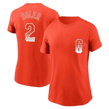 Women's San Francisco Giants Jorge Soler ＃2 City Connect Name & Number T-Shirt - Orange
