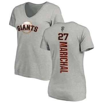 Women's San Francisco Giants Juan Marichal ＃27 Backer Slim Fit T-Shirt Ash