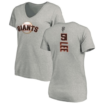 Women's San Francisco Giants Jung Hoo Lee ＃51 Backer Slim Fit T-Shirt Ash
