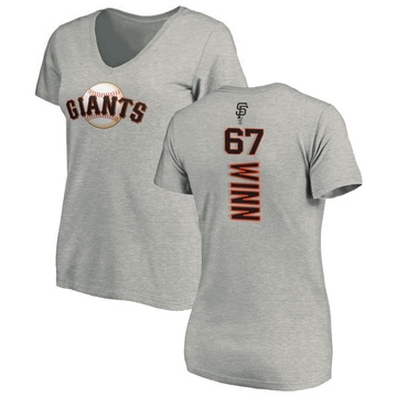 Women's San Francisco Giants Keaton Winn ＃67 Backer Slim Fit T-Shirt Ash