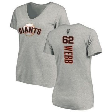 Women's San Francisco Giants Logan Webb ＃62 Backer Slim Fit T-Shirt Ash