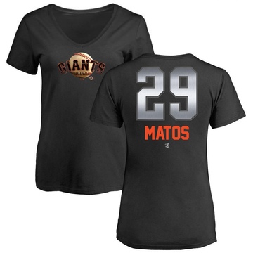 Women's San Francisco Giants Luis Matos ＃29 Midnight Mascot V-Neck T-Shirt - Black