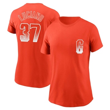 Women's San Francisco Giants Marco Luciano ＃37 City Connect Name & Number T-Shirt - Orange