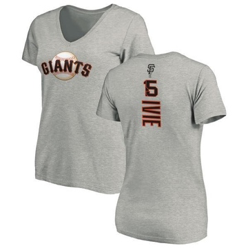 Women's San Francisco Giants Mike Ivie ＃15 Backer Slim Fit T-Shirt Ash