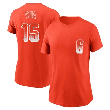Women's San Francisco Giants Mike Ivie ＃15 City Connect Name & Number T-Shirt - Orange