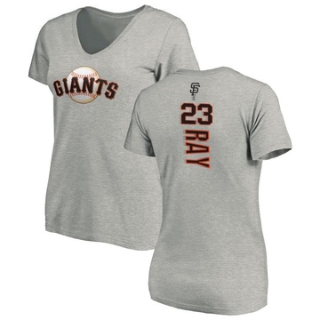 Women's San Francisco Giants Robbie Ray ＃23 Backer Slim Fit T-Shirt Ash