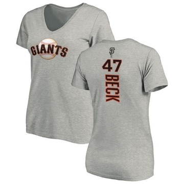 Women's San Francisco Giants Rod Beck ＃47 Backer Slim Fit T-Shirt Ash