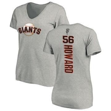 Women's San Francisco Giants Spencer Howard ＃56 Backer Slim Fit T-Shirt Ash