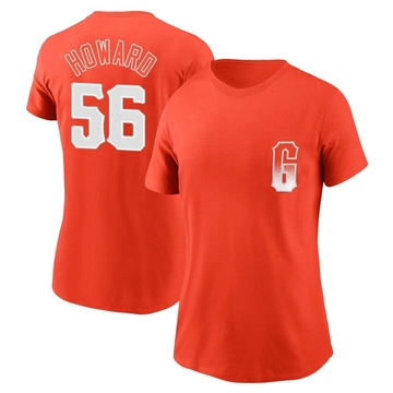 Women's San Francisco Giants Spencer Howard ＃56 City Connect Name & Number T-Shirt - Orange