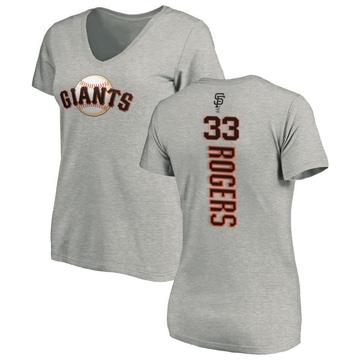 Women's San Francisco Giants Taylor Rogers ＃33 Backer Slim Fit T-Shirt Ash
