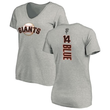 Women's San Francisco Giants Vida Blue ＃14 Backer Slim Fit T-Shirt Ash