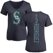 Women's Seattle Mariners Alex Rodriguez ＃3 Backer Slim Fit T-Shirt - Navy