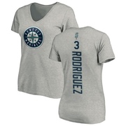 Women's Seattle Mariners Alex Rodriguez ＃3 Backer Slim Fit T-Shirt Ash