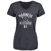 Women's Seattle Mariners Austin Kitchen ＃91 Base Runner T-Shirt - Navy