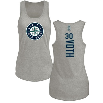 Women's Seattle Mariners Austin Voth ＃30 Backer Tank Top Ash