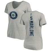 Women's Seattle Mariners Cade Marlowe ＃5 Backer Slim Fit T-Shirt Ash