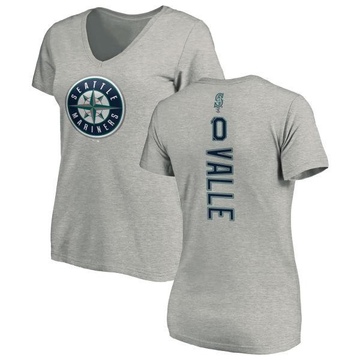 Women's Seattle Mariners Dave Valle ＃10 Backer Slim Fit T-Shirt Ash