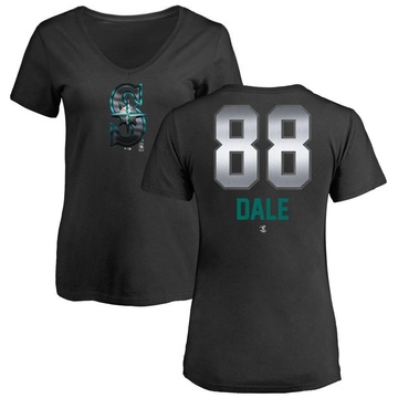 Women's Seattle Mariners Elijah Dale ＃88 Midnight Mascot V-Neck T-Shirt - Black