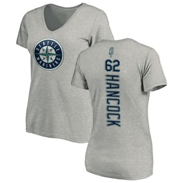 Women's Seattle Mariners Emerson Hancock ＃62 Backer Slim Fit T-Shirt Ash