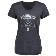 Women's Seattle Mariners Jonatan Clase ＃5 Base Runner T-Shirt - Navy