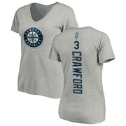 Women's Seattle Mariners J.P. Crawford ＃3 Backer Slim Fit T-Shirt Ash