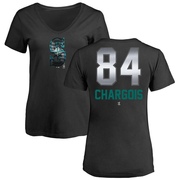 Women's Seattle Mariners JT Chargois ＃84 Midnight Mascot V-Neck T-Shirt - Black