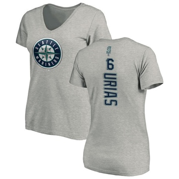 Women's Seattle Mariners Luis Urias ＃16 Backer Slim Fit T-Shirt Ash