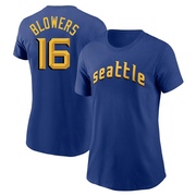 Women's Seattle Mariners Mike Blowers ＃16 2023 City Connect Name & Number T-Shirt - Royal