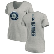 Women's Seattle Mariners Mitch Haniger ＃17 Backer Slim Fit T-Shirt Ash