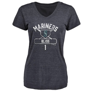 Women's Seattle Mariners Ryan Bliss ＃1 Base Runner T-Shirt - Navy