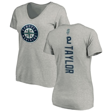 Women's Seattle Mariners Samad Taylor ＃12 Backer Slim Fit T-Shirt Ash