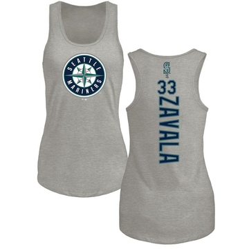 Women's Seattle Mariners Seby Zavala ＃33 Backer Tank Top Ash