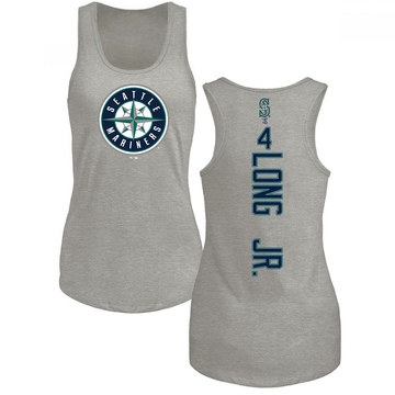 Women's Seattle Mariners Shed Long Jr. ＃4 Backer Tank Top Ash