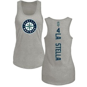 Women's Seattle Mariners Tommy La Stella ＃4 Backer Tank Top Ash