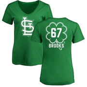 Women's St. Louis Cardinals Aaron Brooks ＃67 Dubliner Name & Number V-Neck T-Shirt Kelly - Green