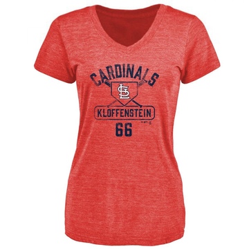 Women's St. Louis Cardinals Adam Kloffenstein ＃66 Base Runner T-Shirt - Red