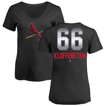 Women's St. Louis Cardinals Adam Kloffenstein ＃66 Midnight Mascot V-Neck T-Shirt - Black