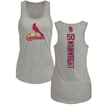 Women's St. Louis Cardinals Adam Wainwright ＃50 Backer Tank Top Ash