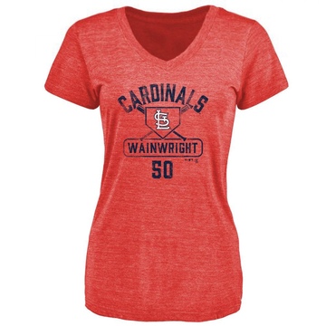 Women's St. Louis Cardinals Adam Wainwright ＃50 Base Runner T-Shirt - Red