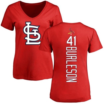 Women's St. Louis Cardinals Alec Burleson ＃41 Backer Slim Fit T-Shirt - Red