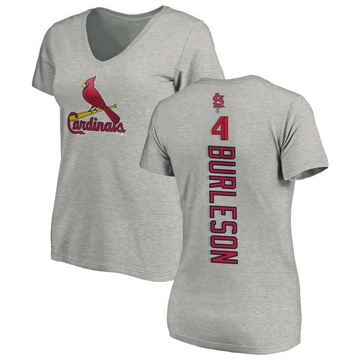 Women's St. Louis Cardinals Alec Burleson ＃41 Backer Slim Fit T-Shirt Ash